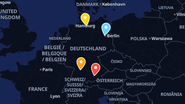 Map of company locations
