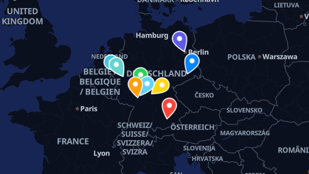 Map of company locations