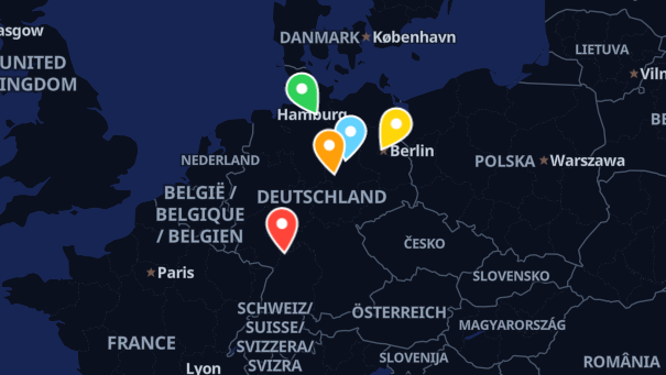 Map of company locations