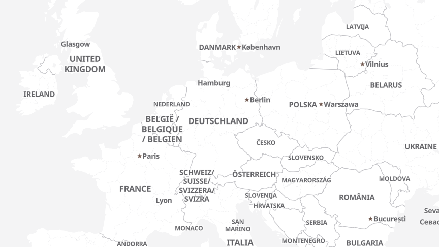 Karte der Standorte von Pharmatechnik