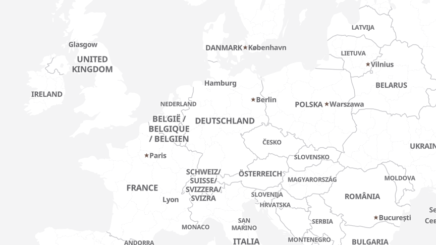 Karte der Standorte von Rheinmetall AG